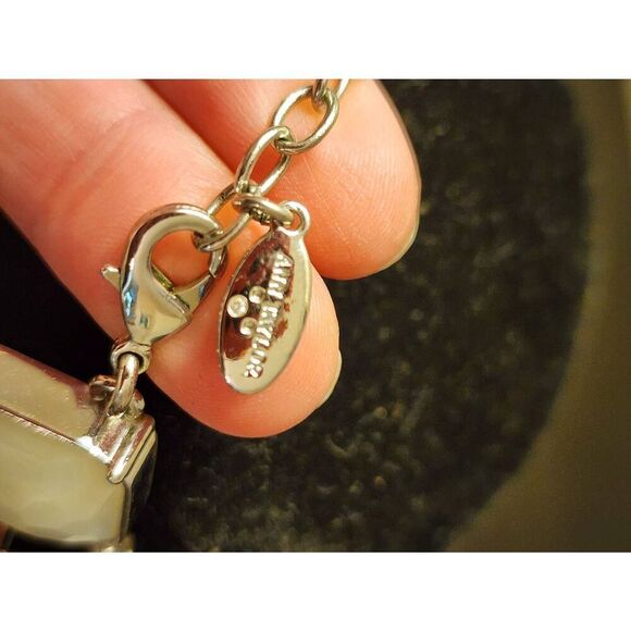 Ann Taylor chunky square light green statement necklace - Picture 2 of 6